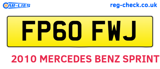 FP60FWJ are the vehicle registration plates.