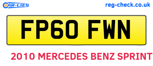 FP60FWN are the vehicle registration plates.