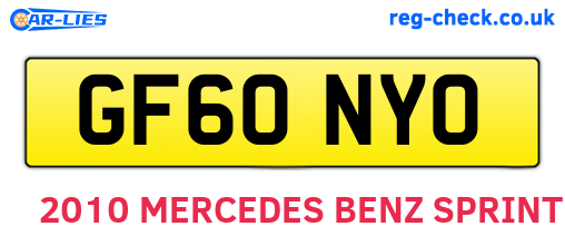 GF60NYO are the vehicle registration plates.