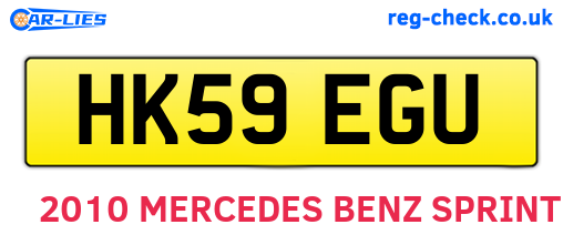 HK59EGU are the vehicle registration plates.