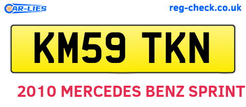 KM59TKN are the vehicle registration plates.
