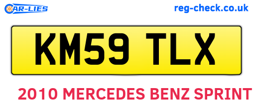 KM59TLX are the vehicle registration plates.