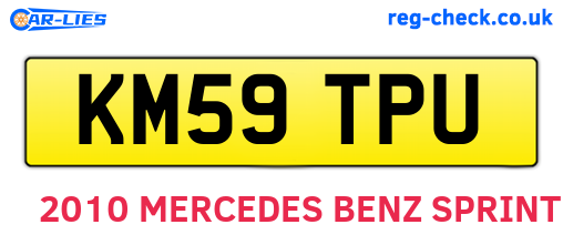 KM59TPU are the vehicle registration plates.