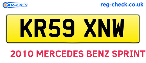 KR59XNW are the vehicle registration plates.