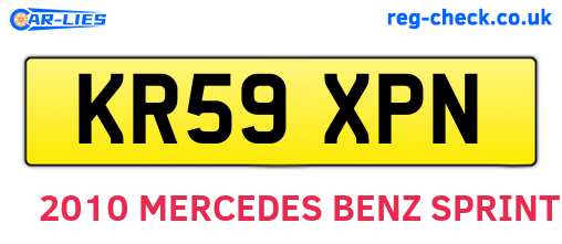 KR59XPN are the vehicle registration plates.