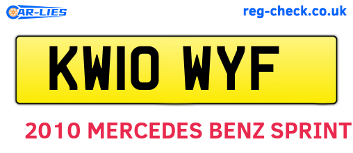 KW10WYF are the vehicle registration plates.
