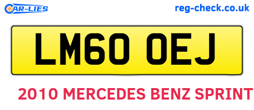 LM60OEJ are the vehicle registration plates.