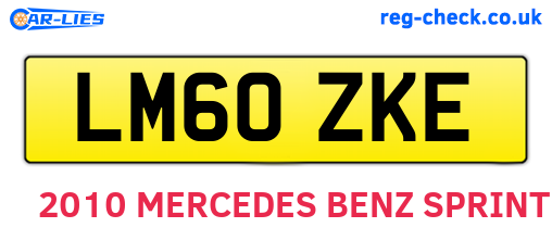 LM60ZKE are the vehicle registration plates.