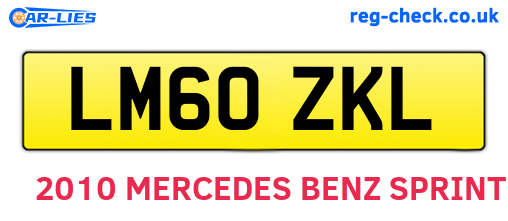 LM60ZKL are the vehicle registration plates.