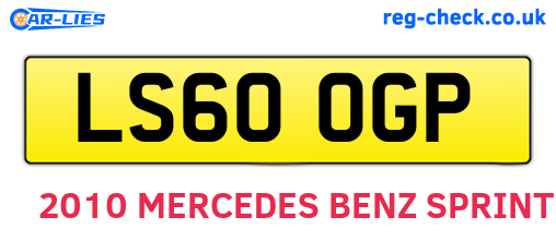 LS60OGP are the vehicle registration plates.