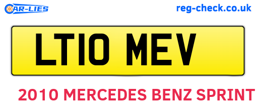 LT10MEV are the vehicle registration plates.