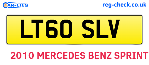 LT60SLV are the vehicle registration plates.