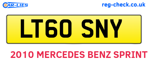 LT60SNY are the vehicle registration plates.