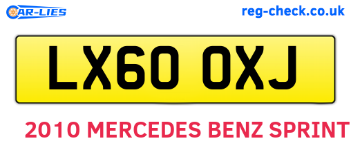 LX60OXJ are the vehicle registration plates.