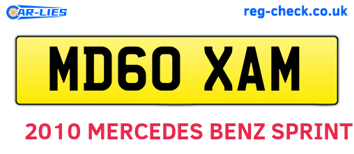 MD60XAM are the vehicle registration plates.