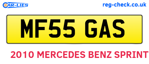 MF55GAS are the vehicle registration plates.