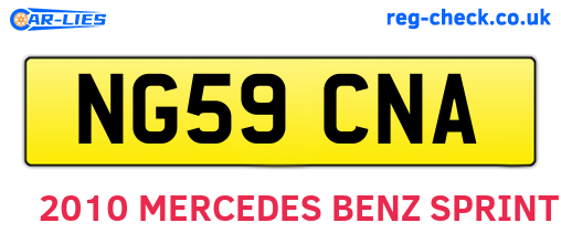 NG59CNA are the vehicle registration plates.