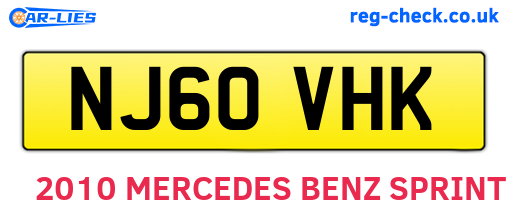NJ60VHK are the vehicle registration plates.