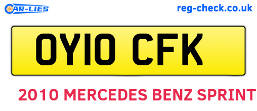 OY10CFK are the vehicle registration plates.