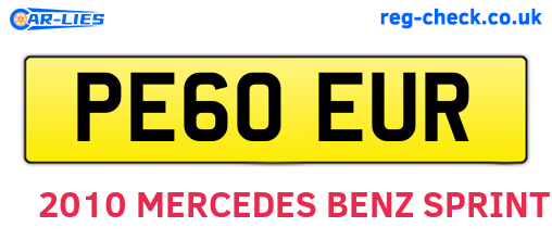 PE60EUR are the vehicle registration plates.