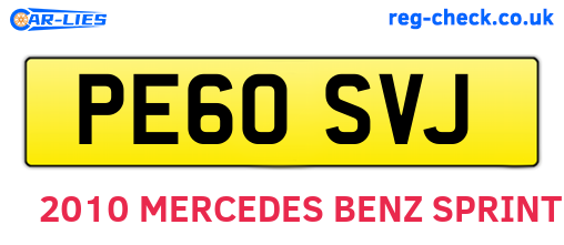 PE60SVJ are the vehicle registration plates.