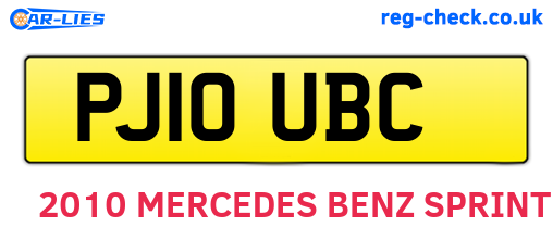 PJ10UBC are the vehicle registration plates.