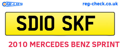 SD10SKF are the vehicle registration plates.