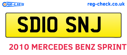 SD10SNJ are the vehicle registration plates.
