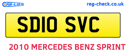 SD10SVC are the vehicle registration plates.