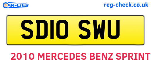 SD10SWU are the vehicle registration plates.