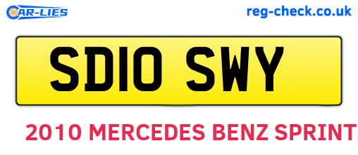 SD10SWY are the vehicle registration plates.