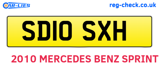 SD10SXH are the vehicle registration plates.