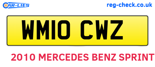 WM10CWZ are the vehicle registration plates.