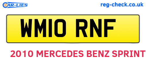 WM10RNF are the vehicle registration plates.