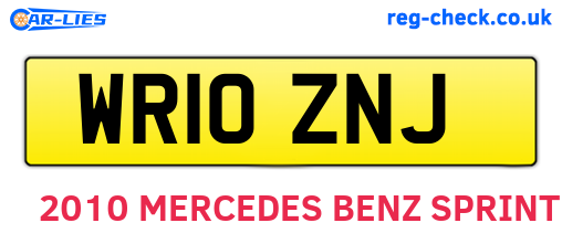 WR10ZNJ are the vehicle registration plates.