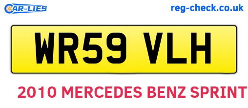 WR59VLH are the vehicle registration plates.