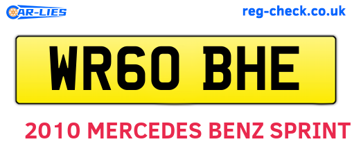 WR60BHE are the vehicle registration plates.