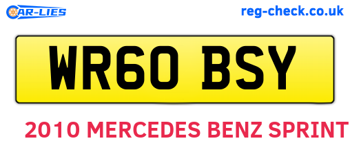 WR60BSY are the vehicle registration plates.