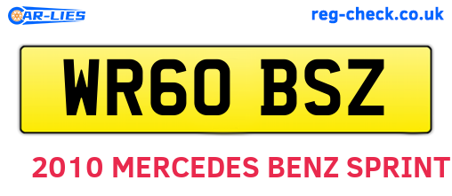 WR60BSZ are the vehicle registration plates.