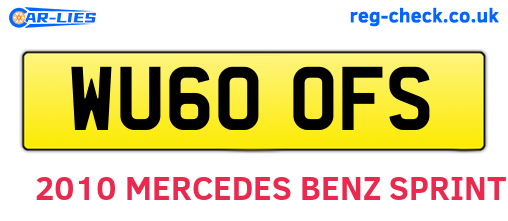 WU60OFS are the vehicle registration plates.