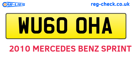WU60OHA are the vehicle registration plates.