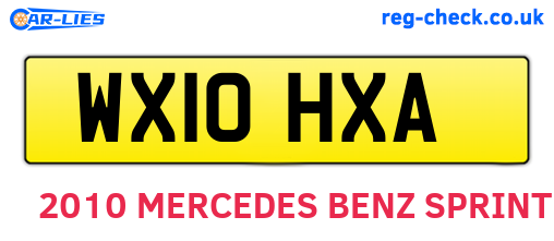 WX10HXA are the vehicle registration plates.