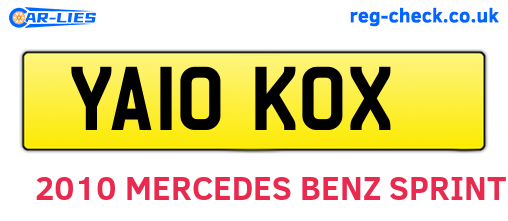 YA10KOX are the vehicle registration plates.