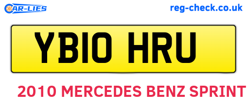 YB10HRU are the vehicle registration plates.