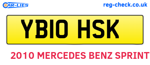 YB10HSK are the vehicle registration plates.