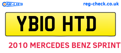 YB10HTD are the vehicle registration plates.