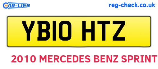 YB10HTZ are the vehicle registration plates.