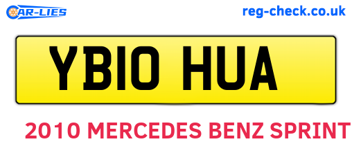 YB10HUA are the vehicle registration plates.