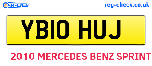 YB10HUJ are the vehicle registration plates.