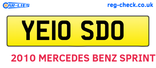 YE10SDO are the vehicle registration plates.